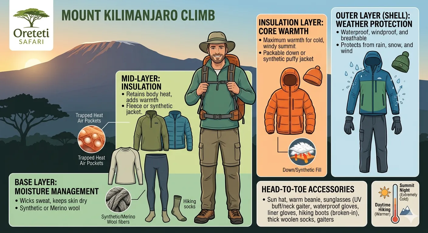 Clothing Layers for Kilimanjaro